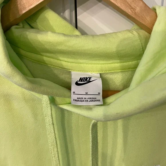 Nike Hoodie Medium Lemon Citrus Neon Yellow Green Pullover Sweatshirt - Picture 4 of 6